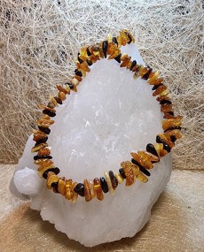 Borostyán nyaklánc, splitter szemekből