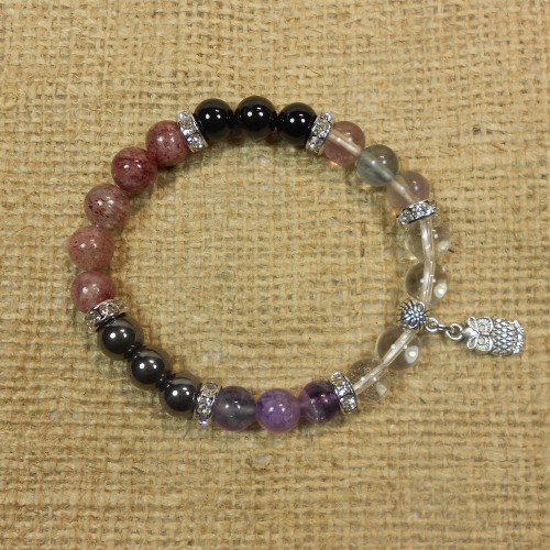 Tanulást segítő karkötő, strasszos rondellával