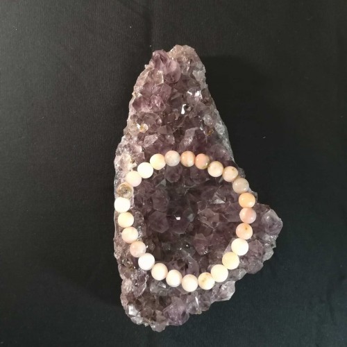 Pink opál karkötő 8mm